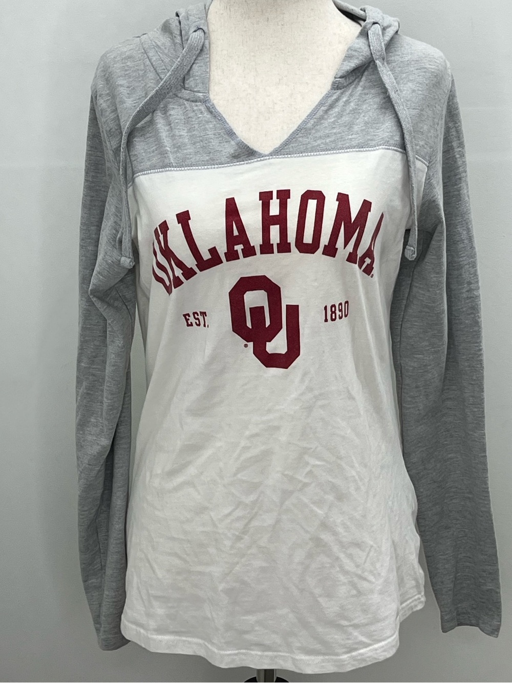 Camp David Women’s Oklahoma Sooners OU Hoodie Long Sleeve T-Shirt Medium